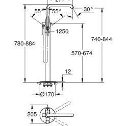 Lattiaan asennettava hana